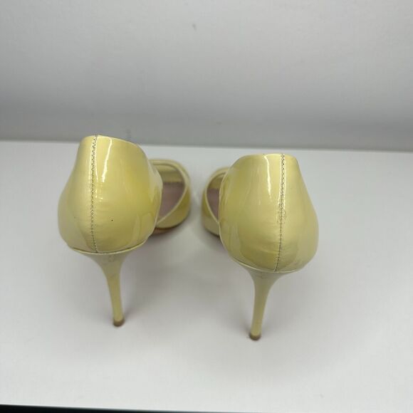 Jean-Michel Cazabat Yellow Olina Open-Toe D'Orsay Leather Stiletto Heel 38 7.5 - Picture 4 of 10